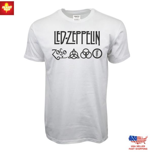 New Apparel LED ZEPPELIN ZOSO LOGO T SHIRT WHITE TEE XXXXL