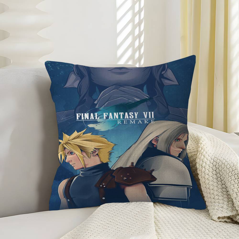 Anime Figure Sketch Videogames FINAL FANTASY Cushion Cover Inches Farmhouse Decor Home Throw Pillow Covers for Couch
