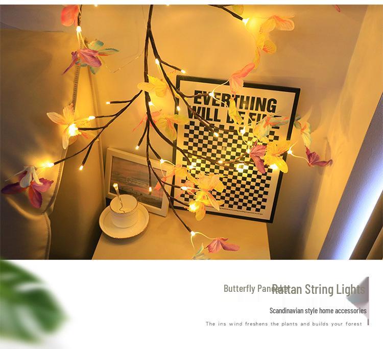 Branch and Vine LED Fairy Lights: Shapeable Butterflies & Flowers for Indoor Wall Decor and Creating a Romantic Atmosphere.