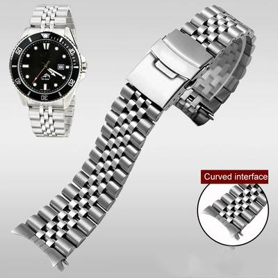 Hoge kwaliteit Roestvrij Stalen Band voor Casio Duro MDV-107-1A MDV-106 Marlin Mannen Duiken Gebogen Einde Massief Metaal 22mm Horlogeband
