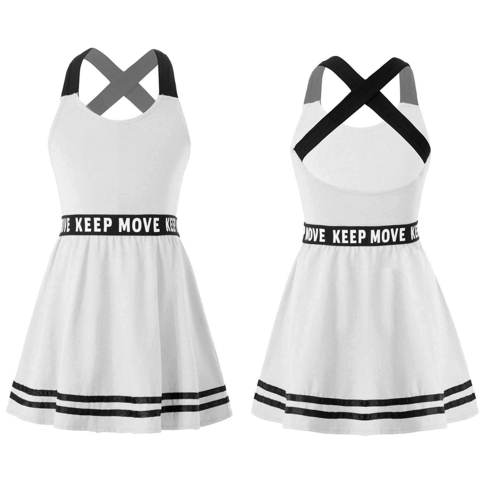 

Спортивна сукня для дівчаток, дитяча літня повсякденна сукня без рукавів трапеції Sakter для тенісу, спортивна сукня для тренувань 9-10 Years білий