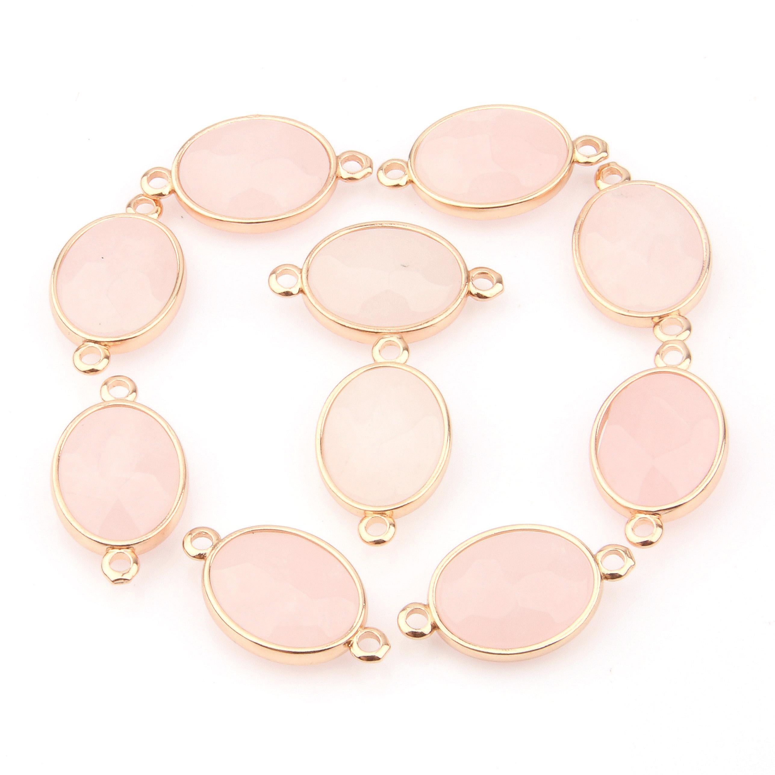 

2 шт., граненый разъем из натурального камня, аметисты/агаты/розовый кварц, разъем для ожерелья, браслета «сделай сам», аксессуар 2pcs