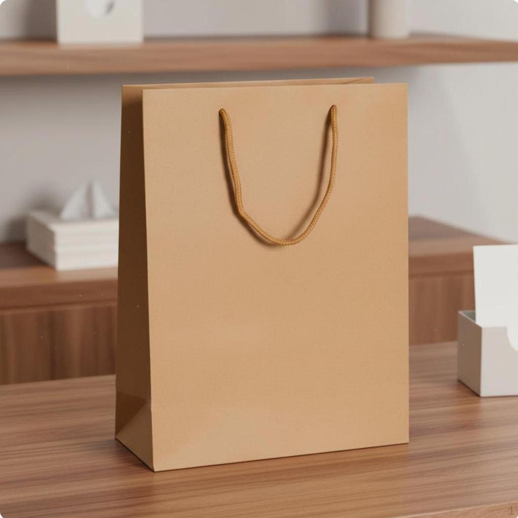 Paper Bag with Handles Tote Construction for Retailers, Businesses White 13619cm