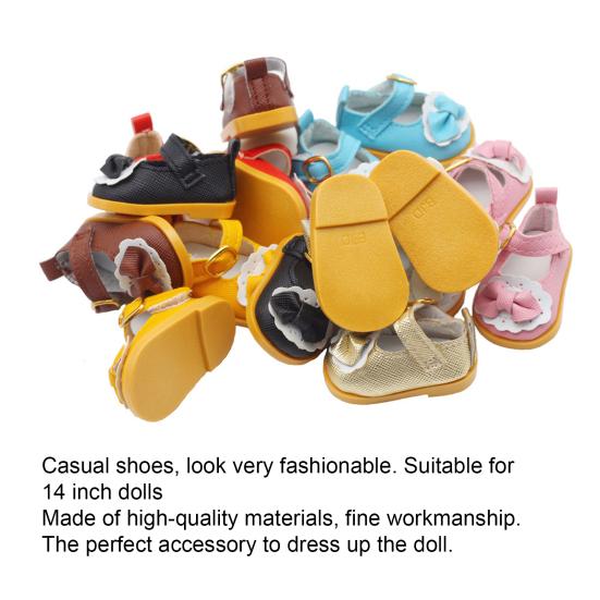 1 Pair Lovely Doll Shoes Casual Design Fashionable Bow Knot Girl Doll Shoes for Decoration