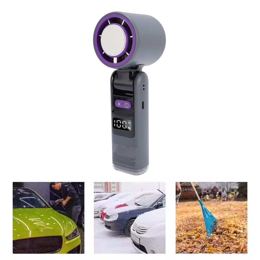 Handheld Fan Digital Display High Speed Ice Cooling Fan Foldable Fan with Light for Travel Outdoor Indoor