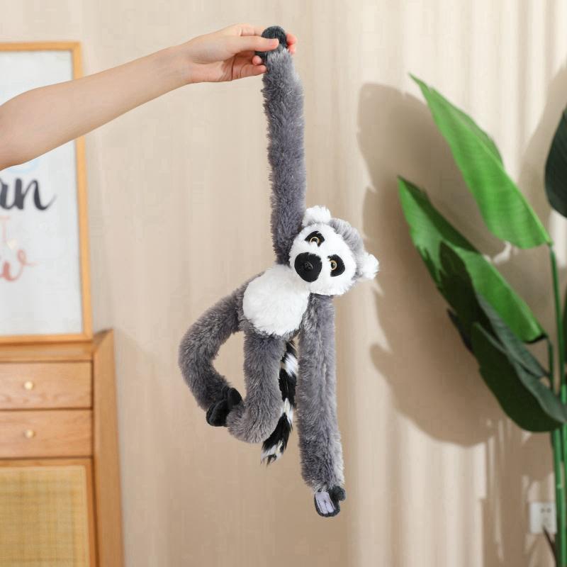 

50/70CM Lovely Long Arm Monkey Suspension Plush Toy Creative Simulation Suspended Sloth Orangutan Lemur Plushie Pillow Doll