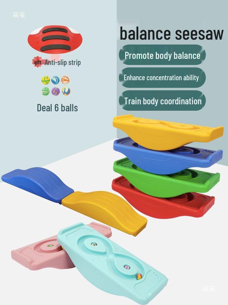 Rocking Seesaw Balance Board: Sensory Vestibular Training Toy for Children Plastic