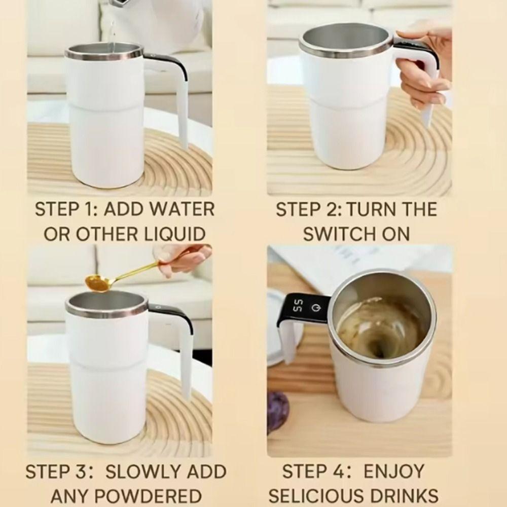380ML Self Stirring Mug USB Rechargeable Automatic Mixing Cup Portable Magnetic Tea Cup Coffee