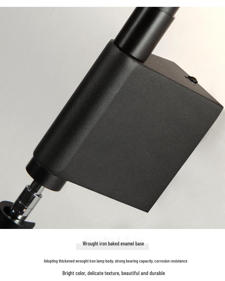 Nordic Minimalist Long Strip Bedside Wall Lamp with Eye-Protecting Reading Light and Switch for Hallways, Entrances, and Hotel Rooms