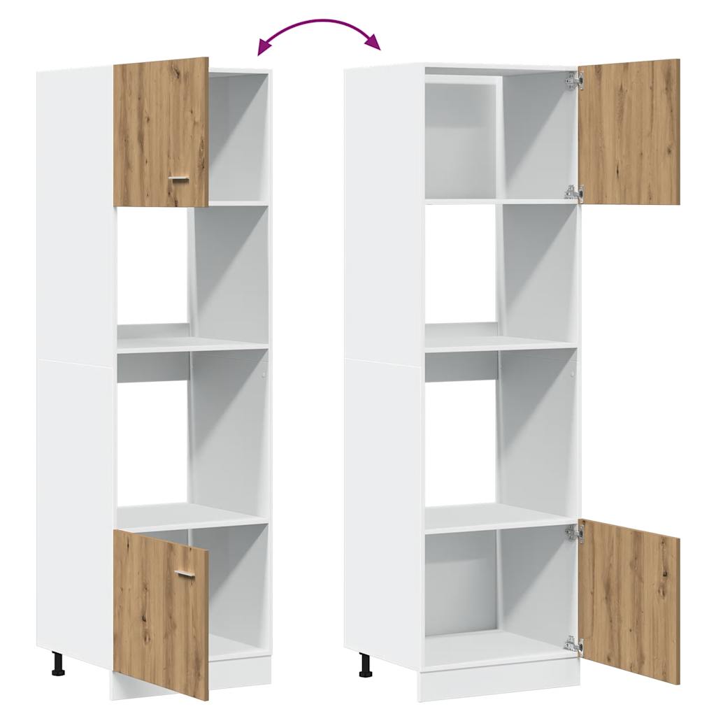 Microwave Cabinet Lyon Artisan Oak 60 X 57 X 207 Cm Particleboard