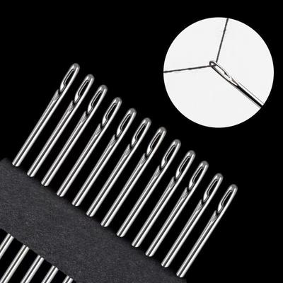 12/24/36Pcs Blind Nadel Ältere Nadel-seite Loch Hand Haushalt Nähen Edelstahl Nähen Unnötiges einfädeln Diy Schmuck