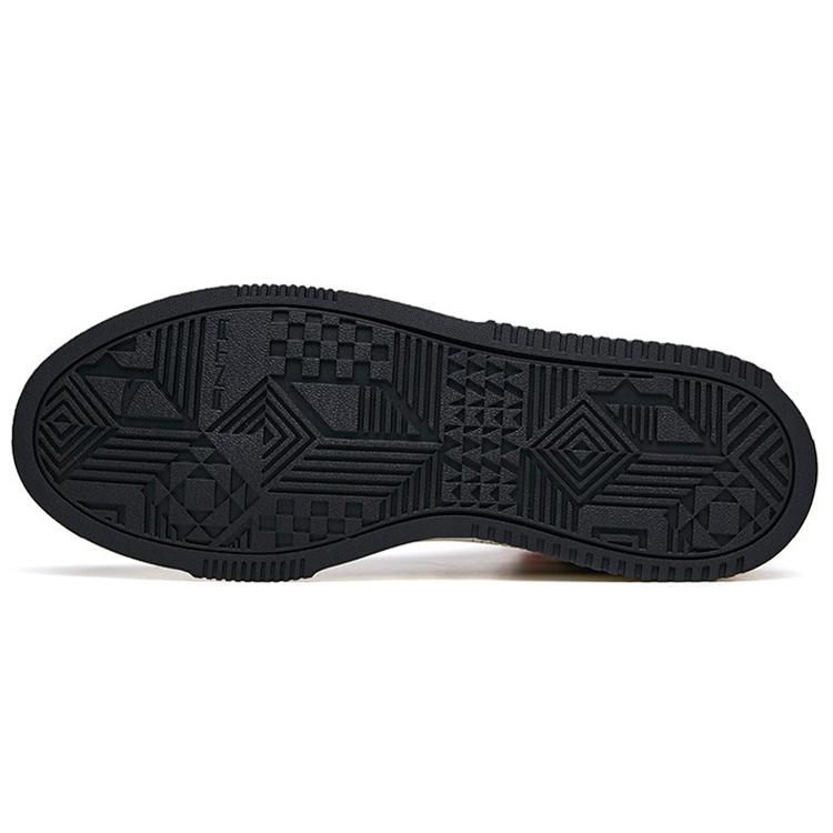 New Anta Life Collection Cushioning Wear Resistant High Top Skateboard Shoes Men's White Black Orange 912138011-4