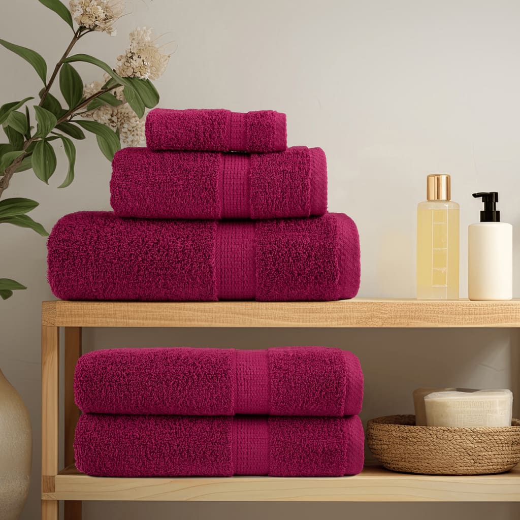 8 Piece Premium Towel Set SOLUND Bordeaux 600 G M²