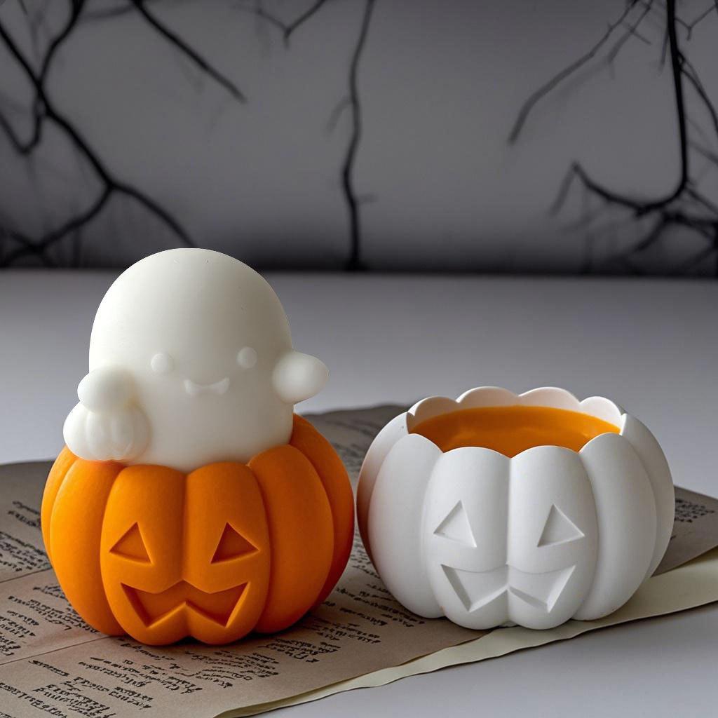 Halloween Candle Mold Elastic 3d Pumpkin Silicone Mold Aroma Candle Mold Reusable For Plaster Decorations Resin Ornaments