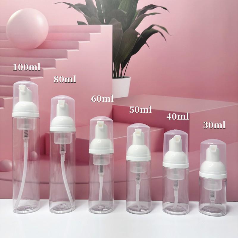 Transparent Foaming Bottle, 30ml/50ml/60ml - Ideal for Mousse, Lotion, or Eyelash Cleaning Liquid