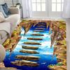 3D Desert Crack Water Fire Design Rug Non-Slip Machine Washable Carpet Fashion Bedroom Living Room Beach Style Floor Mat