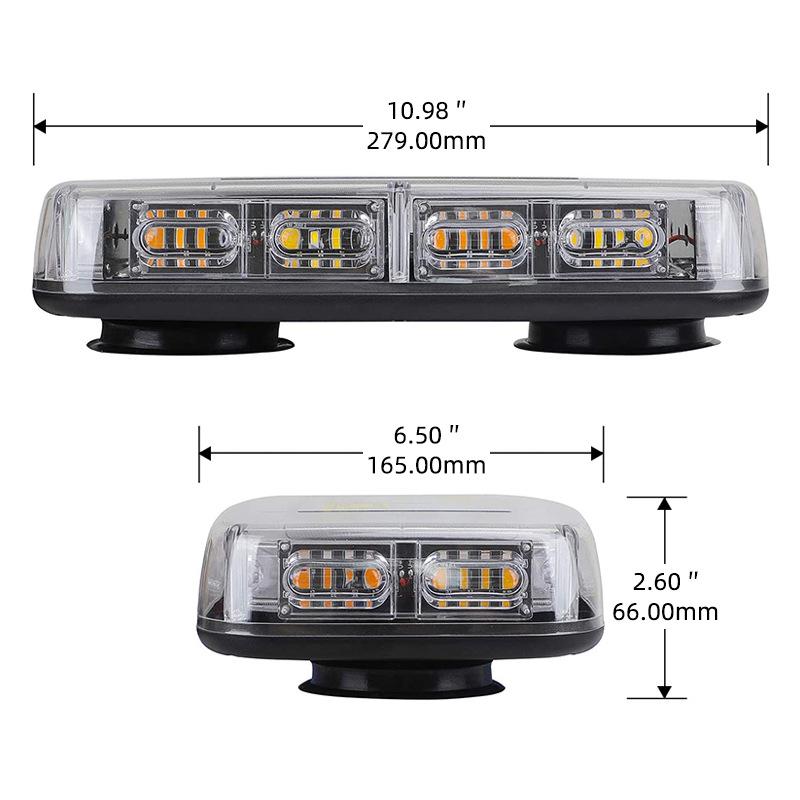 Magnetic Strobe Warning Light: 48 LED, 12V-24V, Flashing Car Roof Emergency Light