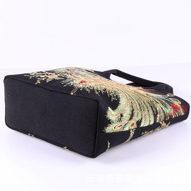 Borsa da Donna con Ricamo Etnico Fenice - Versatile, alla Moda, Design Double-Face