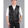 Gilet Thermique Épais d'Hiver pour Homme à Carreaux V-Neck pour Personnes d'Âge Moyen, Veste Sans Manches Punk à Ourlet Droit Multi-Poches