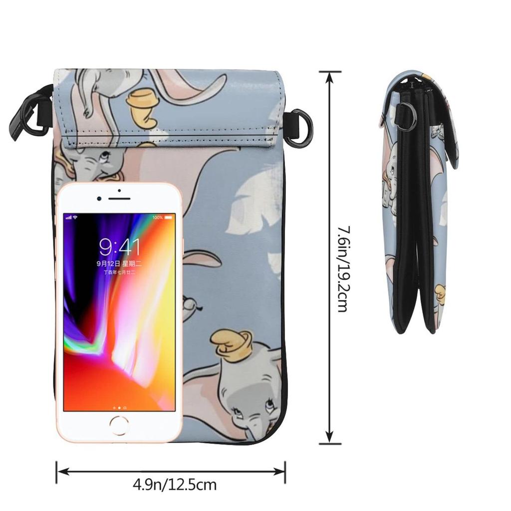 This Disney Dumbo smartphone pouch is a genuine leather shoulder bag for women and thin and making it a popular and cute pouch or crossbody It