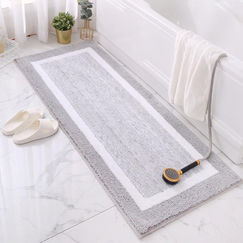 Черно-белый минималистичный противоскользящий коврик для ванной 43x61 cm