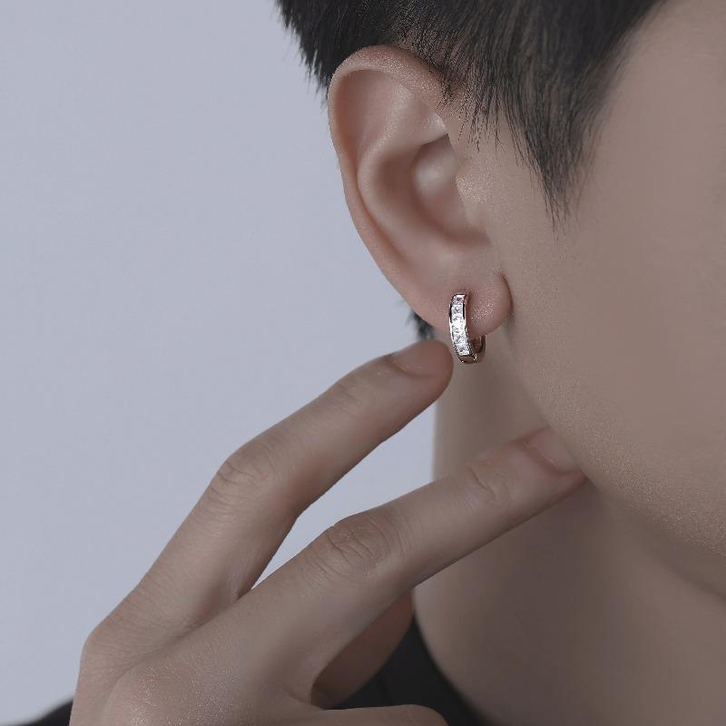 925 Sterling Silver Round Zircon Hoop Earrings For Women Simple Geometric Circle Earrings Party Wedding Jewelry Gifts