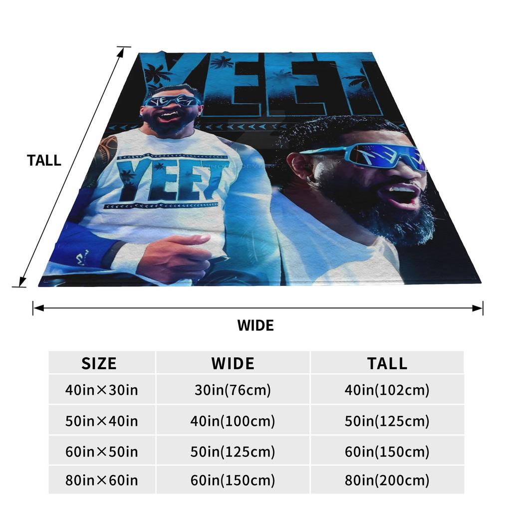 JEY YEET USO Wrestling Hřejivá deka Dětská plyšová přehozová deka Vtipný přehoz na pohovku Křeslo Flanelová přikrývka Potah na rozkládací pohovku