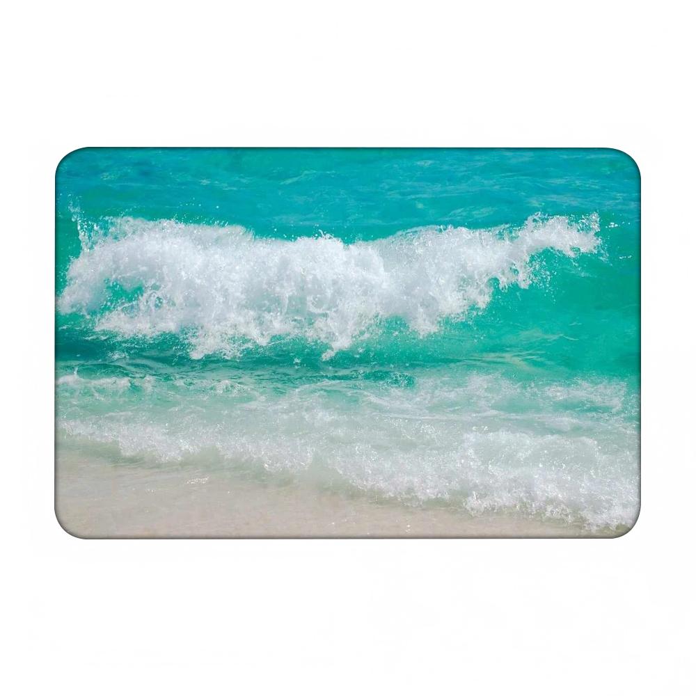 1 Stück Strand W-Wellen Fußmatte Zuhause Badezimmer Saugfähige Matten Rutschfeste Matten Heimdekor Zubehör