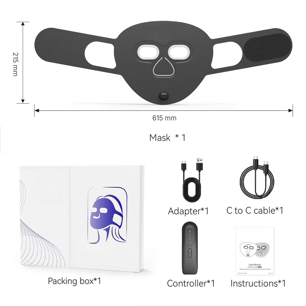 Hello Face LED Red Light Therapy Mask Near-Infrared Light Therapy Facial Mask Soft Wireless Portable PDT Device