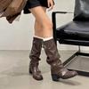 Fashion Comemore Autumn Women Biker Boots Fashion Belt Buckle Ladies Elegant Platform Long Pipe Booties Casual Women's Knee High Boots