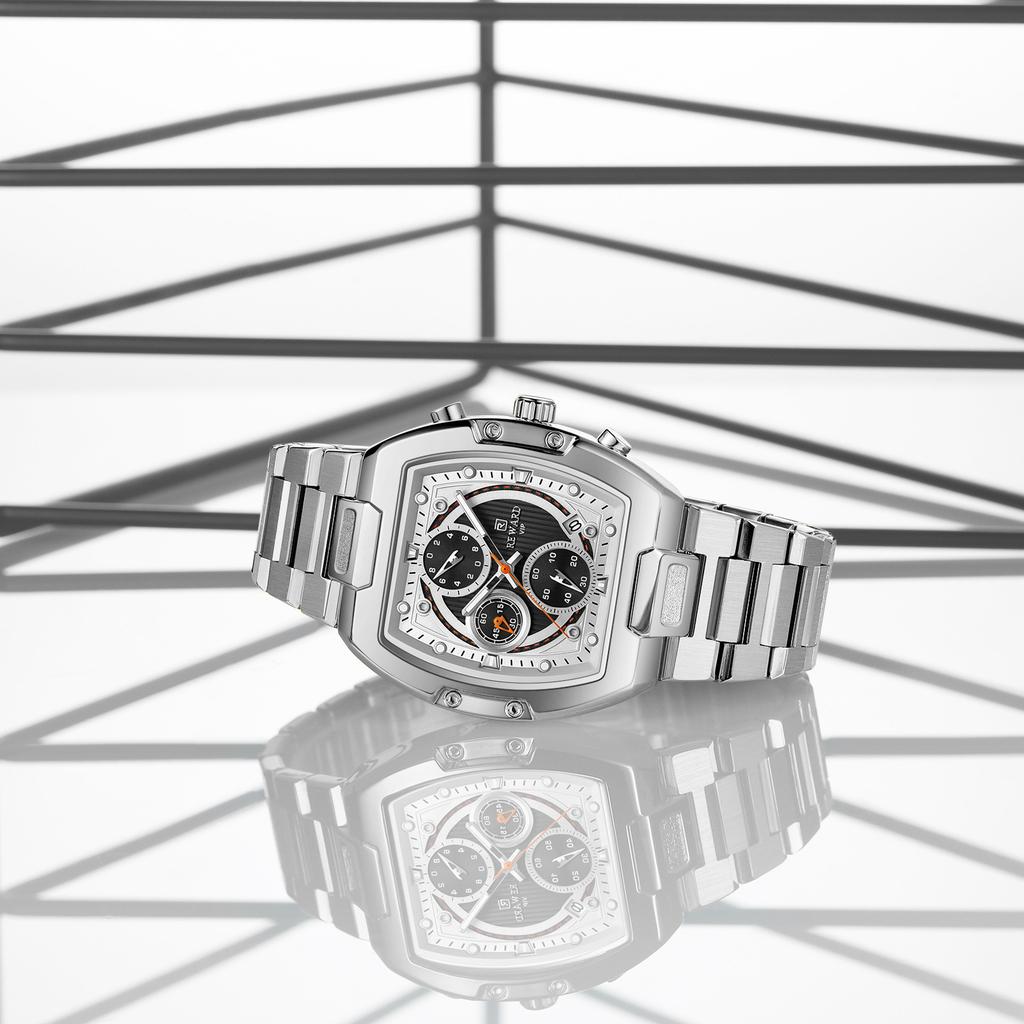 Watch for Man Tonneau New Style Fashion travels Outdoors Sport Chronograph Quartz Watch Original Male Gift Clock 2025