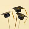 7pcs Hat Toothpick Party Supplies Doctor's Hat Cake Decoration Graduation Season Hat Insert Creative 5x10cm