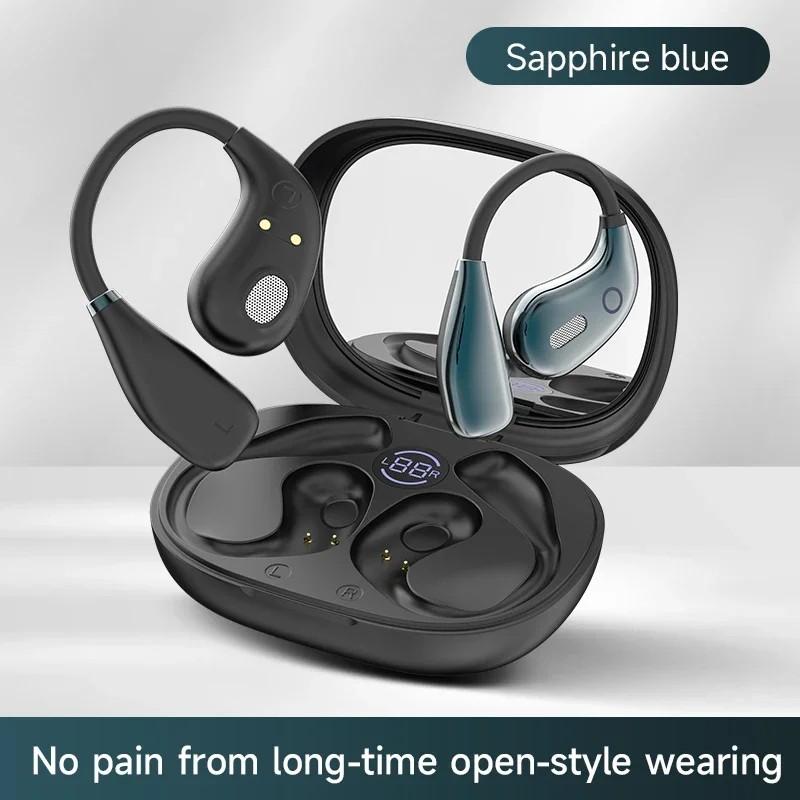 Wireless Touch Ear-Hook Earphones Painless Wear HiFi Stereo Music With HD Microphones Digital Display Noise Cancel