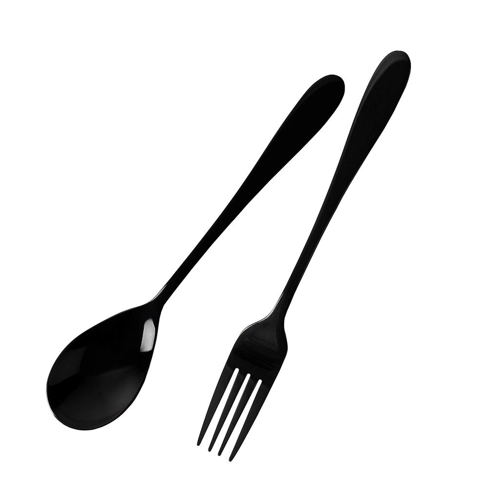 Pearl Metal Dessert Fork 2 Piece Set Limited Black Titanium Plated BLKP Black [BLKP] Spoon/Dessert AZ-5030