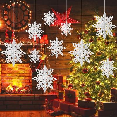 6 Stück/Set 3D Künstliche Schneeflocken Girlande Winter Gefrorene Party Dekoration Weihnachts-Schneeflocken Ornamente Winter Wunderland Party