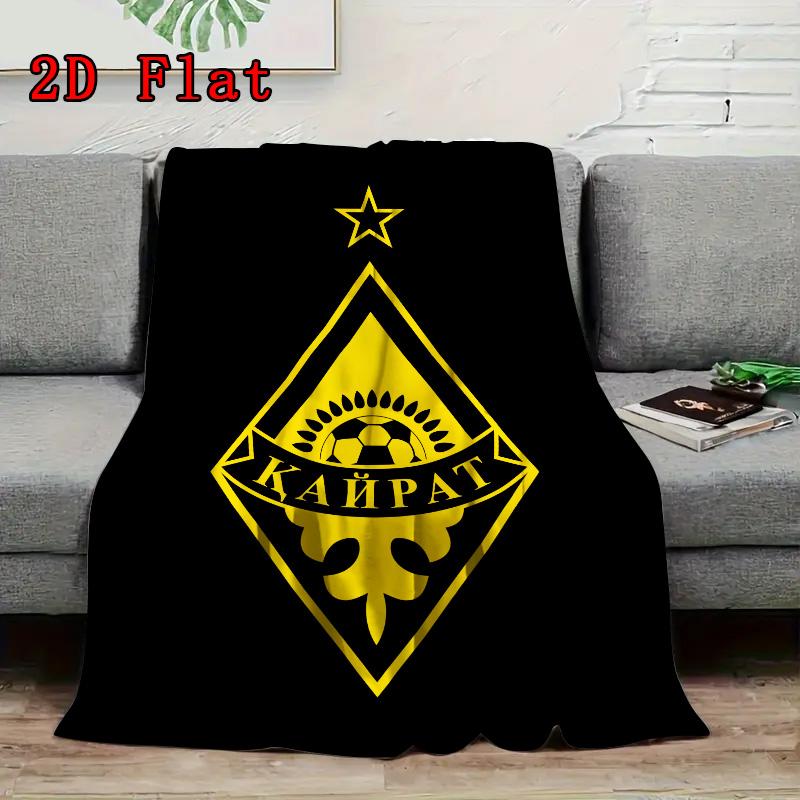 Kairat Almaty 2D Flat Pattern Flannel Blanket, High Quality All Seasons, Home Decor, Warmth and Comfort, Perfect for Christmas Gifts.
