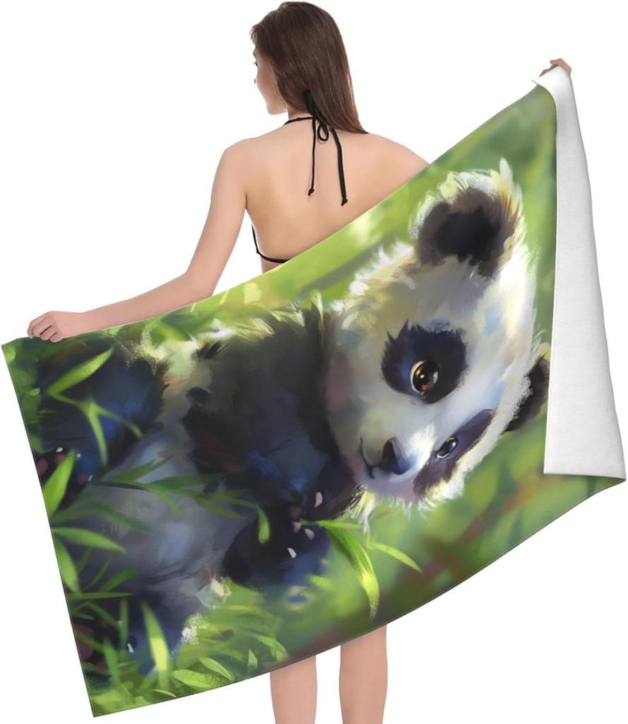 Cute Panda pattern Towel for Family stuffs friends Gifts Quick-Dry Sand free For Bath Yoga Tourism Beach Camping Swimming GYM