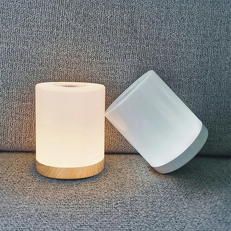 Lampă de noapte LED tactilă, fără trepte, reglabilă, cu LED, USB, portabilă, pentru noptieră, decor dormitor, lumină de noapte, cadou pentru copii