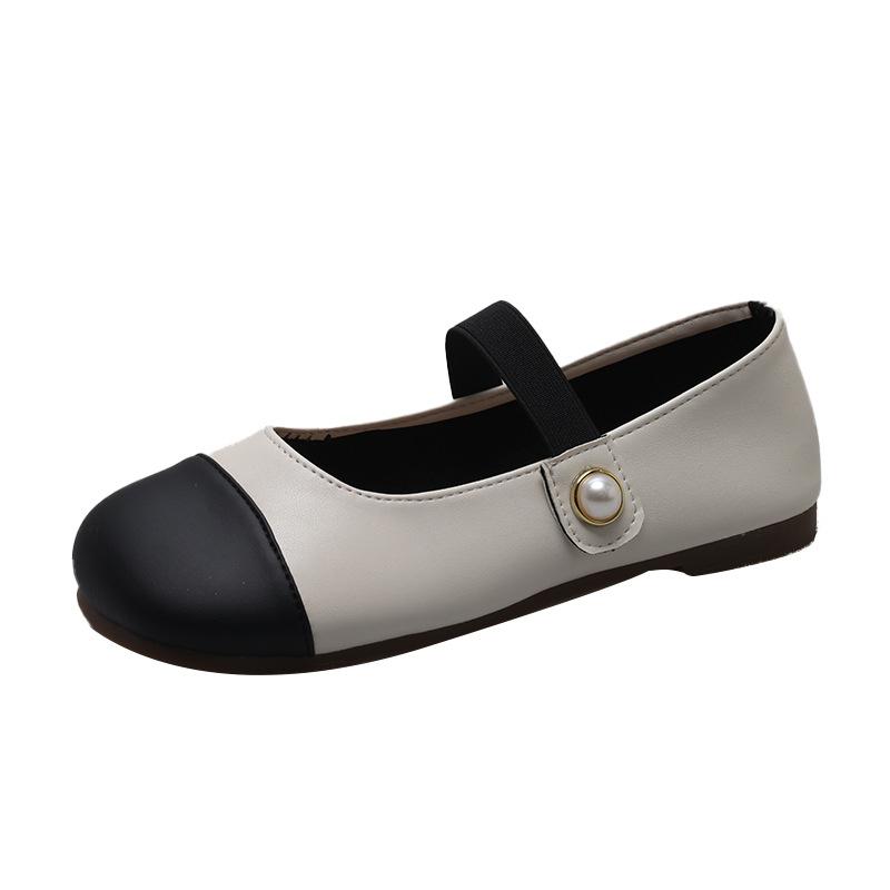 

Большие размеры легкие французские туфли Мэри Джейн на плоской подошве в стиле ретро женские весенние туфли 2025 года с мягкой подошвой маленькие ароматные легкие туфли 35 бежевый
