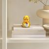 3D Printed Coffee Duck Collectible Figurine, Detailed Gold Duck Holding Coffee Cup Desk Decor for Colleagues And Friends