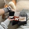 Vintage Fair Island Puppy Wool Socks Thickened Warm Tube Socks Stockings Stacking Socks Cute Plush Socks