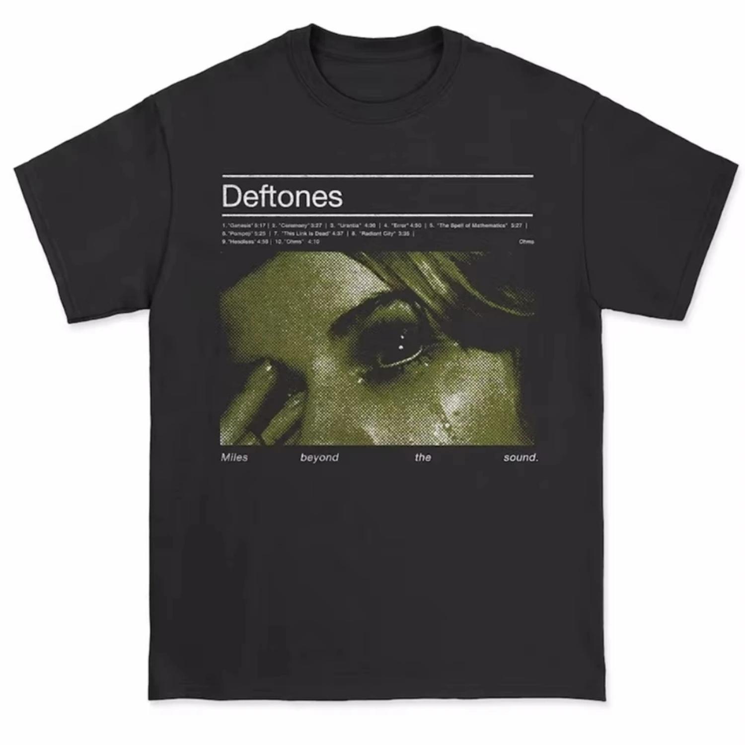 

2025 Deftones Певец Группа Мужские Женские Хип-Хоп Рок Стиль Модные Футболки с Коротким Рукавом Летние Оверсайз Повседневные Свободные Топы S чёрный