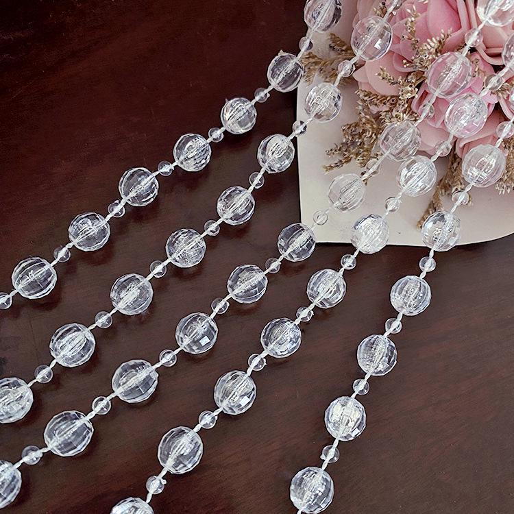 Seven-Color Transparent Crystal Bead Curtain for Wedding and Christmas Tree Decoration