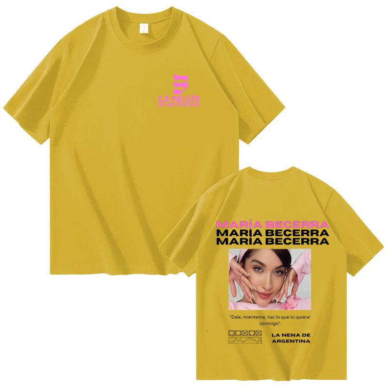 Singer Maria Becerra 2025 Tour Fashion Streetwear Oversized Tshrit Mens Womens Shortsleeved Tee Pop Aesthetic Casual Cozy Tops