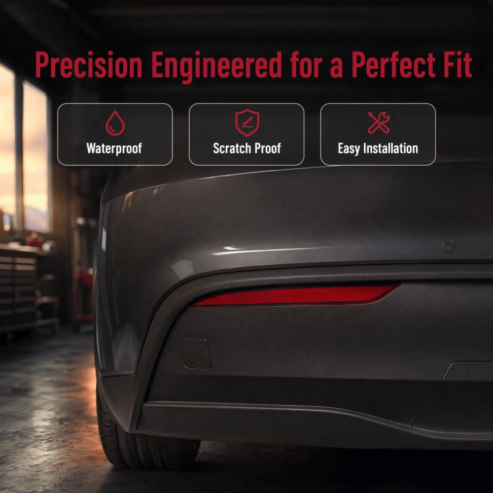 ABS-Linse Rückstrahler Rot Stoßstangenlicht Stoßstangenreflektor Für Tesla Model Y 2020-2023