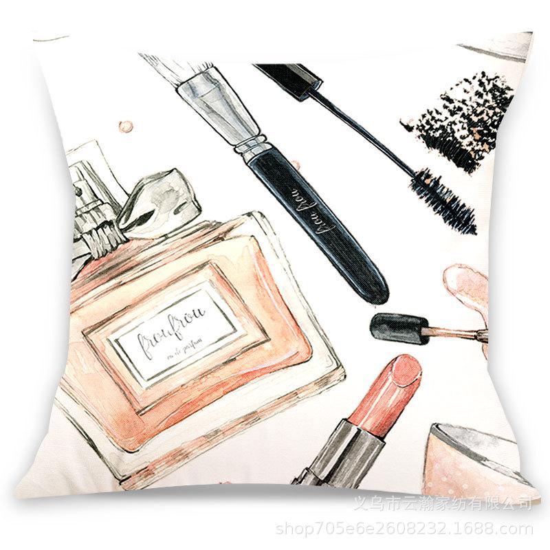 Pink Ins Fresh Plush Printed Pillow Case Creative Nordic Sofa Pillow Design Waist