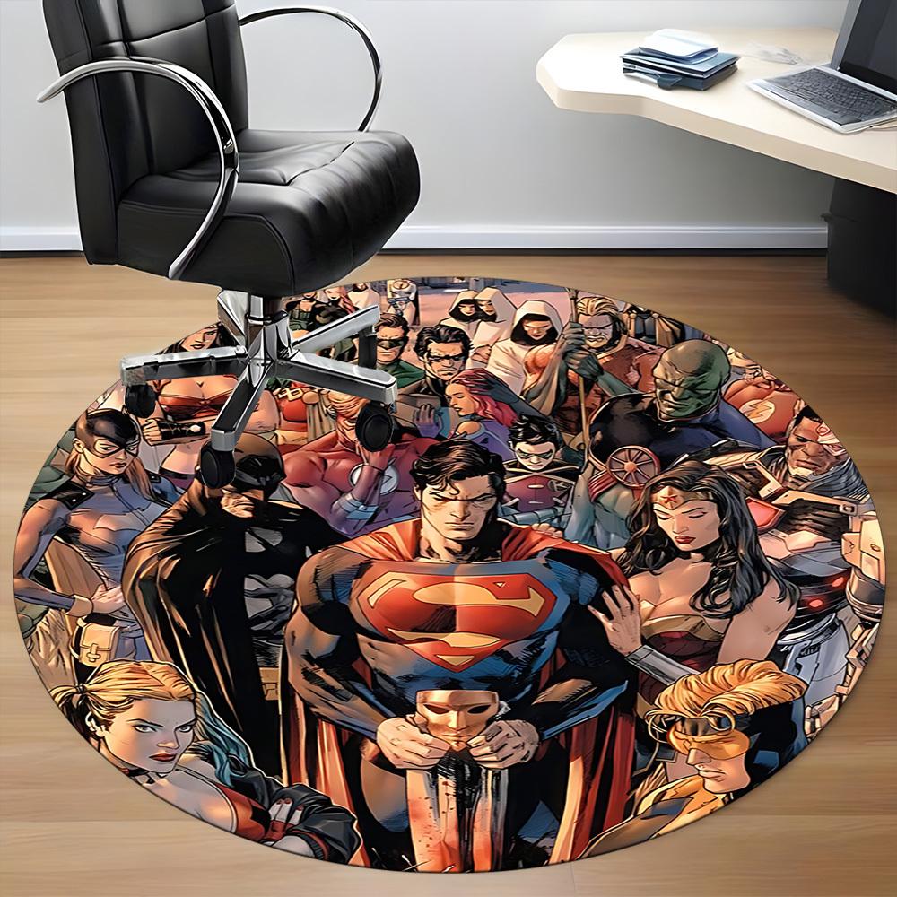 1pc Superheroes Justice Office Round Area Rug, Under Office Chairs Bedroom Living Room Home Decor, Room Deco, Available in Various Sizes