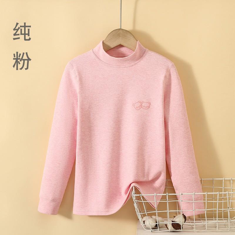 Kids Thermal Underwear Set Fleece Lined Mid-Collar Cotton Sleepwear Boys Girls Winter
