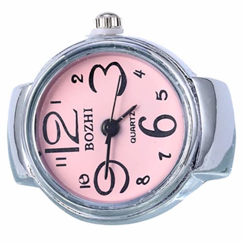 

ZooooM Ring Watch, Compact, Fashion Accessory for Women, Fun, Small, Fun Clock Ring Watch, One Size Fits All (Pink) ZM-YUBIMAJI-PK