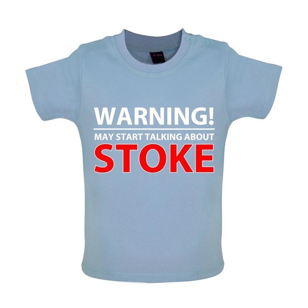 Warning May Talk Stoke - Kids Baby Kids Boys Girls Unisex T-Shirt / Bodysuit - City Love Fan 150